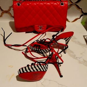 Dolce and Gabbana gingham and eel lace up sandal